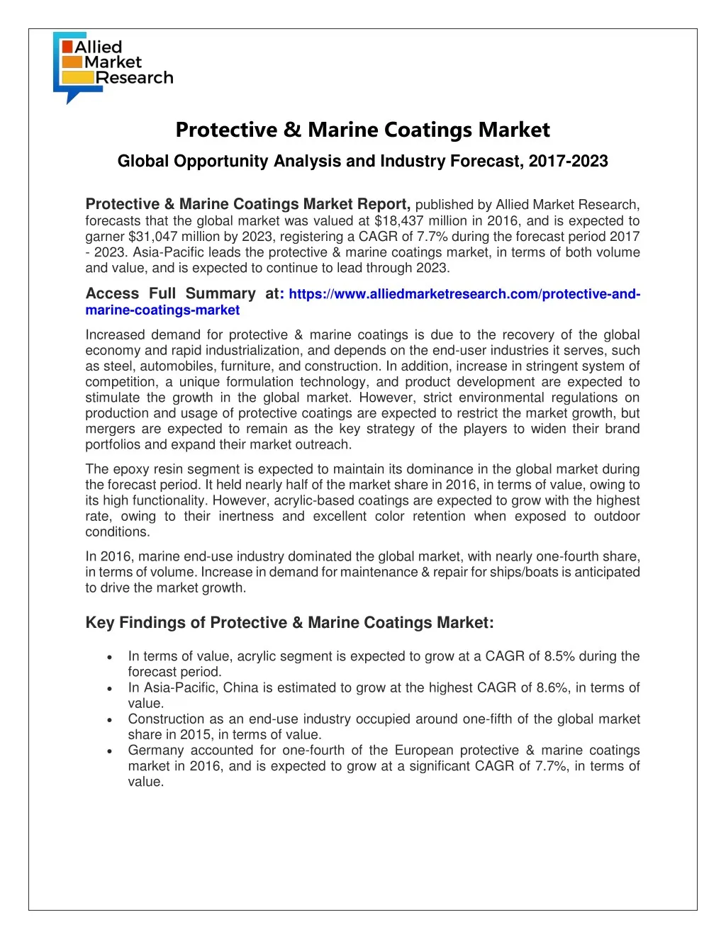 protective marine coatings market