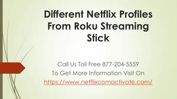Different Netflix Profiles From Roku Streaming Stick
