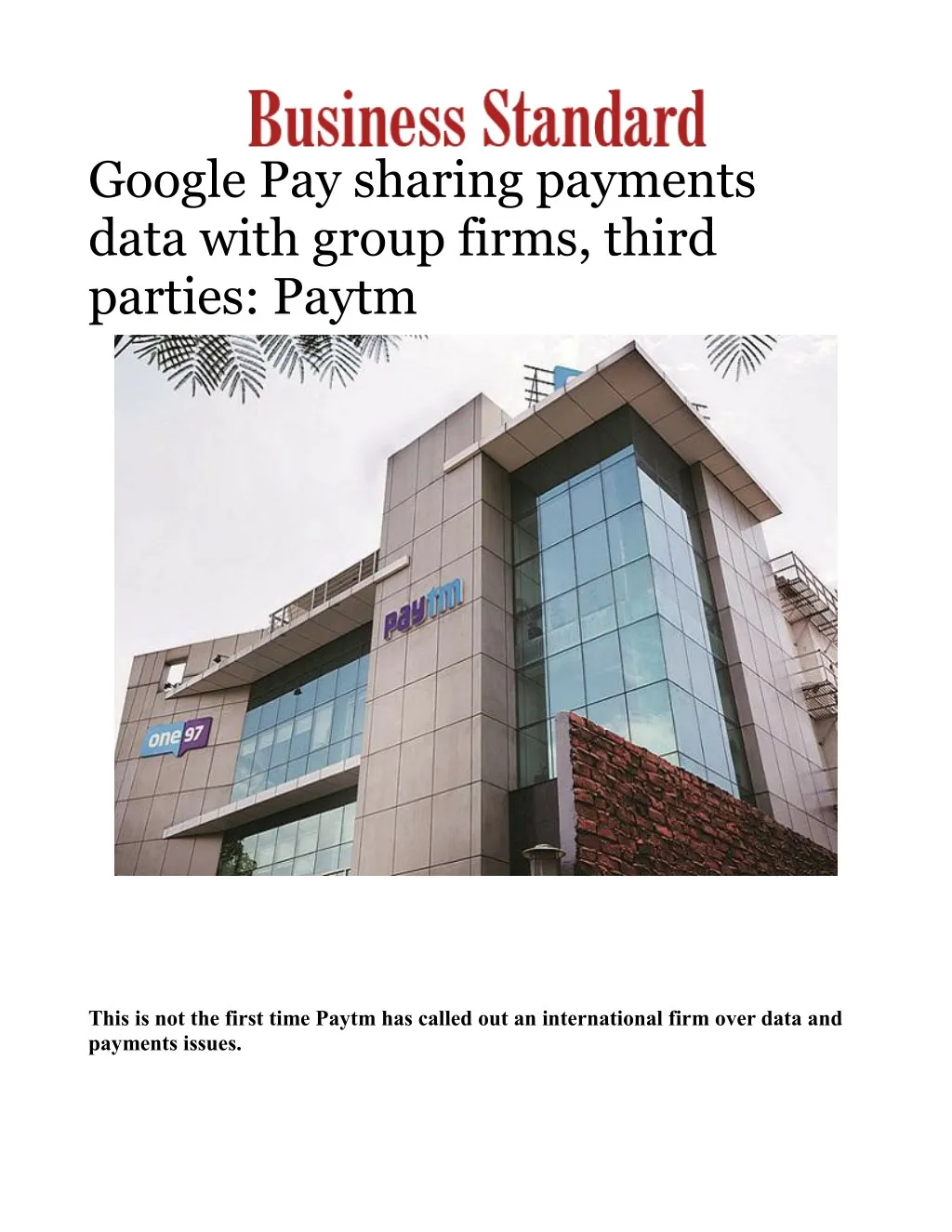 google pay sharing payments data with group firms