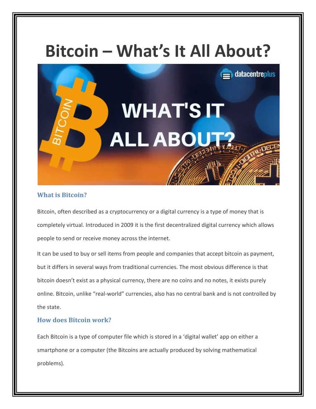 bitcoin what s it all a bout