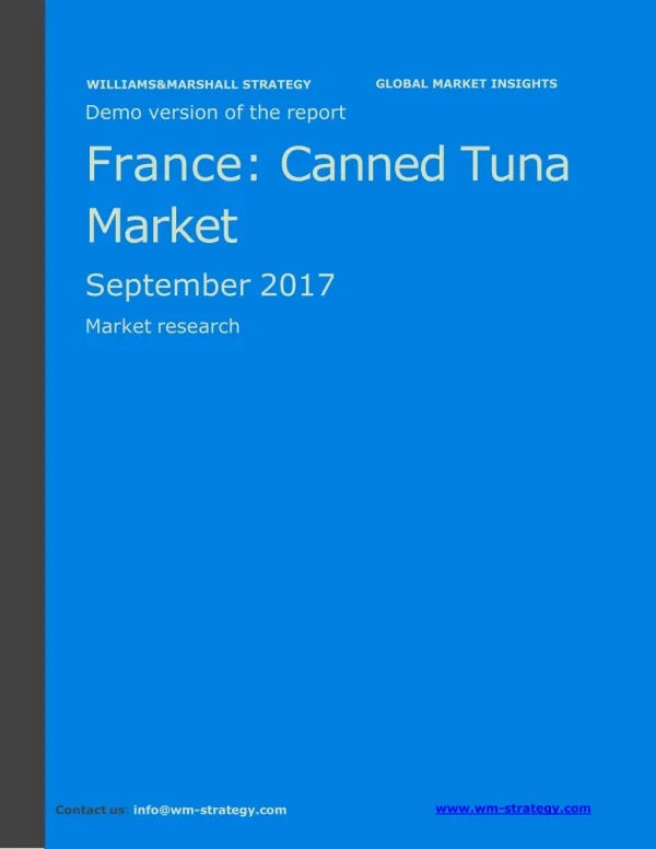 WMStrategy Demo France Canned Tuna Market September 2017