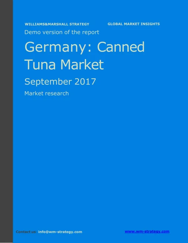 WMStrategy Demo Germany Canned Tuna Market September 2017