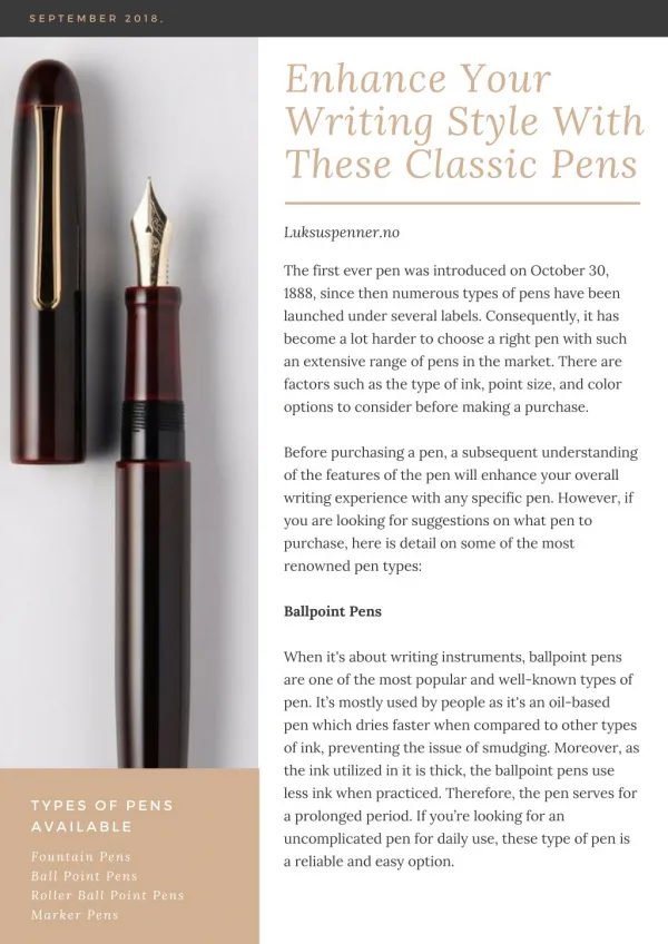 Make a Difference in Your Writing With These Classic Pens!