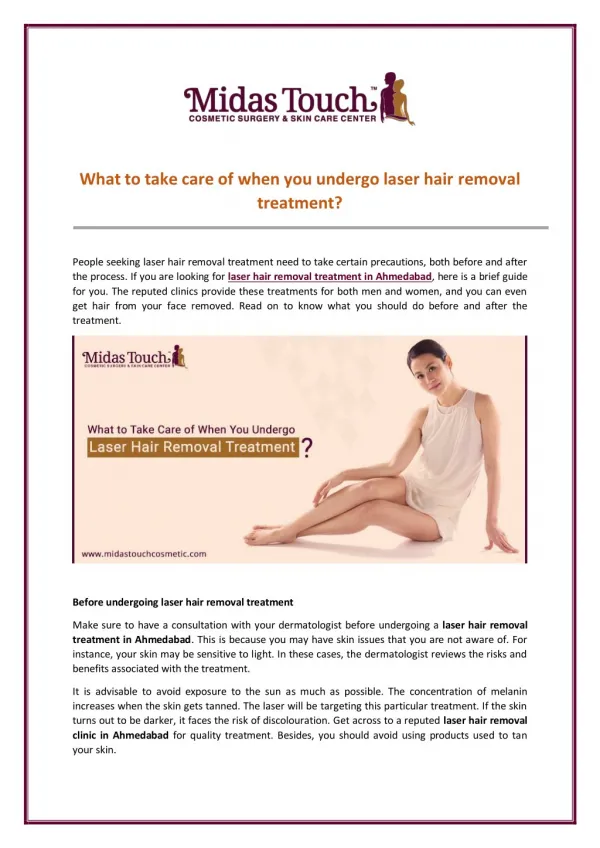 Need to Know before You Undergo Laser Hair Removal Treatment