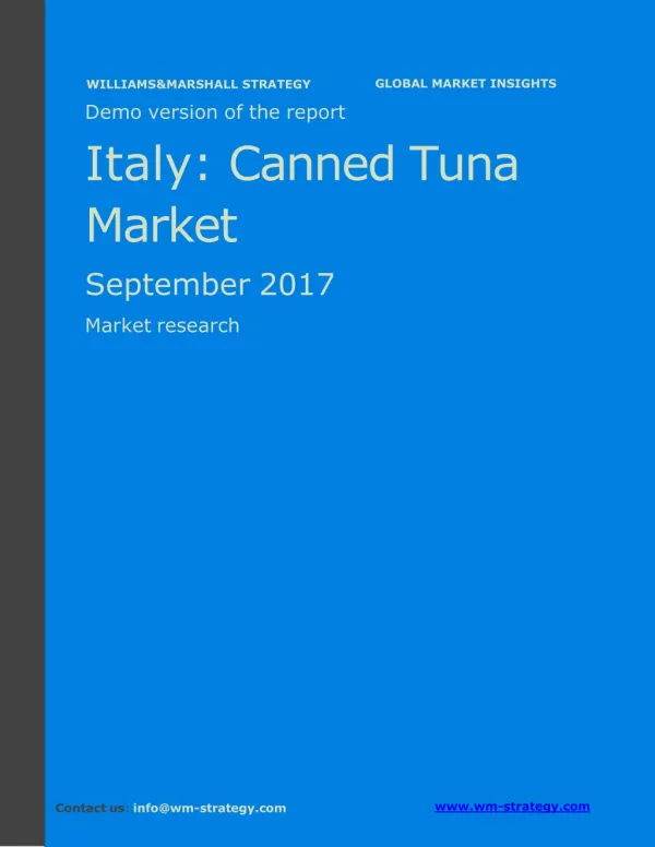 WMStrategy Demo Italy Canned Tuna Market September 2017