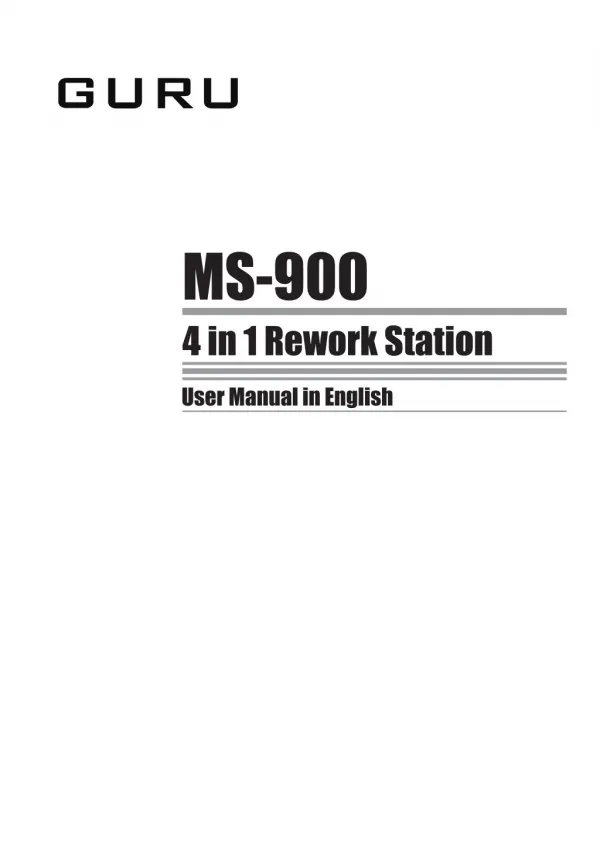MS900 Rework station