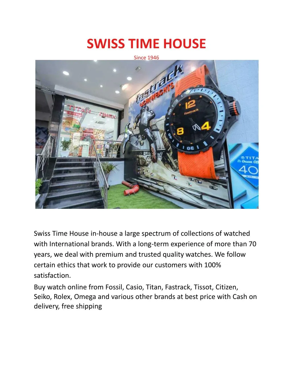 swiss time house since 1946