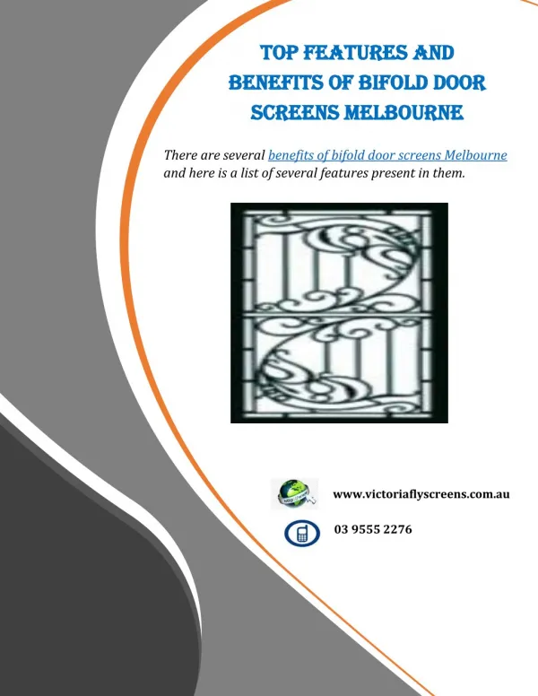 Top Features And Benefits Of Bifold Door Screens Melbourne