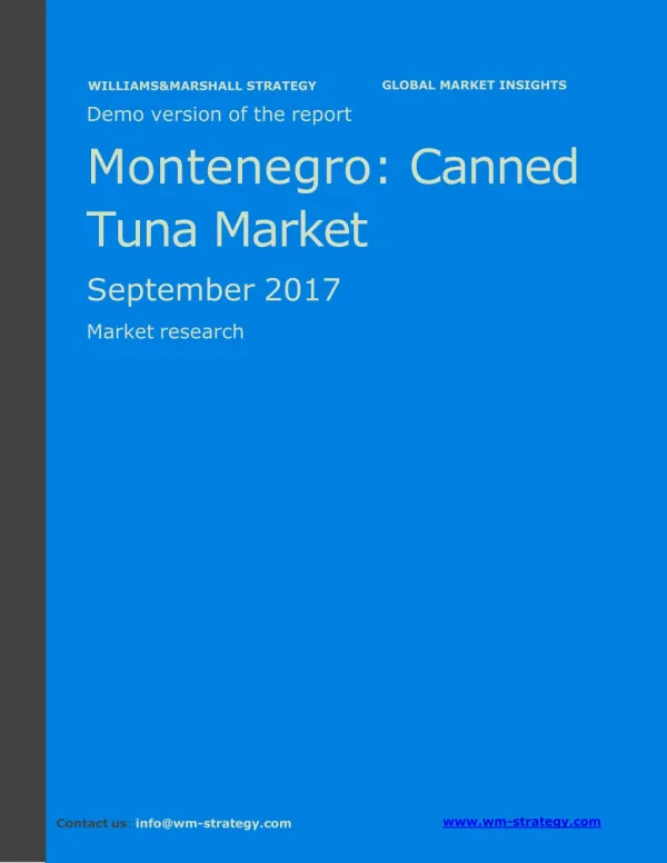 WMStrategy Demo Montenegro Canned Tuna Market September 2017