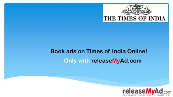 Times of India Newspaper Advertisement booking online