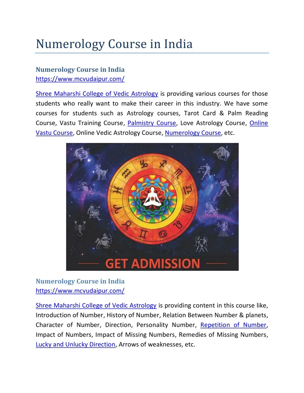 numerology course in india