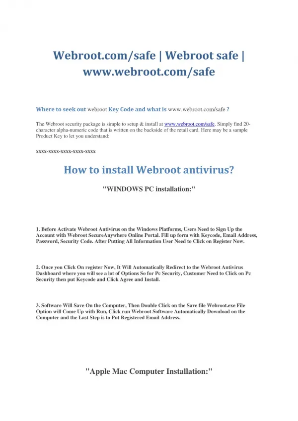 webroot.com/safe | activate webroot