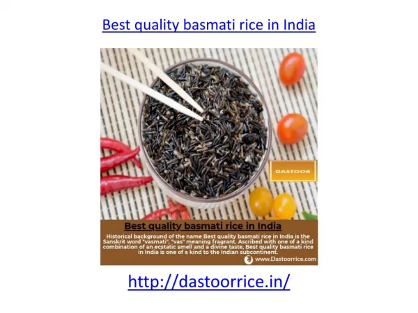 Which is the best Best quality basmati rice in India