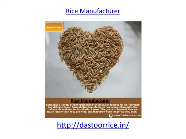 Dastoor Rice manufacture in India