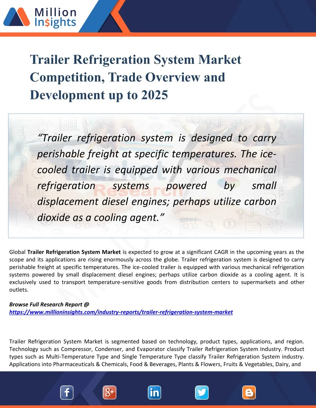 trailer refrigeration system market competition