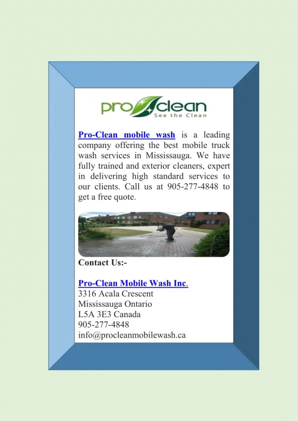Pro Clean Mobile Truck Wash Services by Pro-Clean