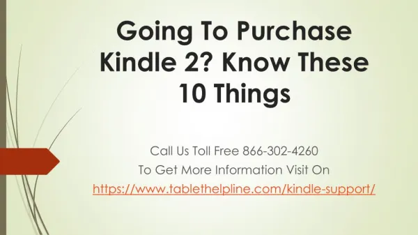 Going To Purchase Kindle 2? Know These 10 Things
