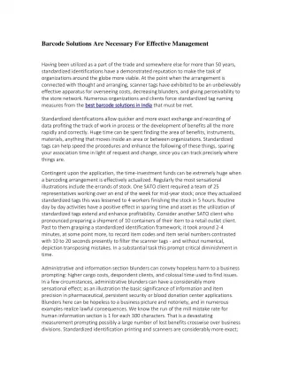 Barcode Solutions Are Necessary For Effective Management - slide 1