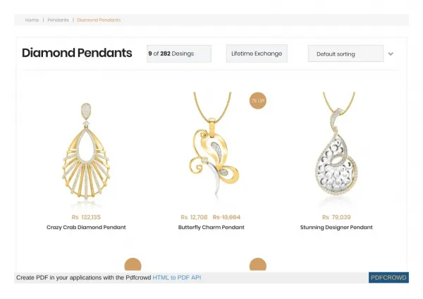 diamond pendant online shopping India