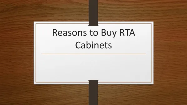Reasons to Buy RTA Cabinets