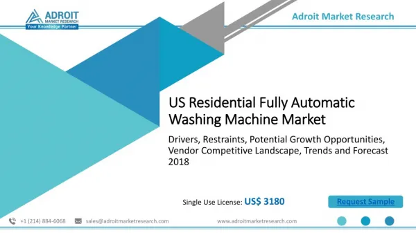 Residential Fully Automatic Washing Machine Market : Analysis, Product Demand, Size, Technology Forecast to 2025