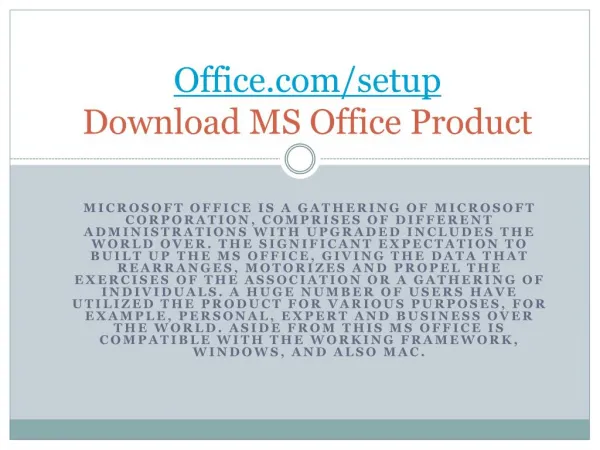 office com setup download ms office product