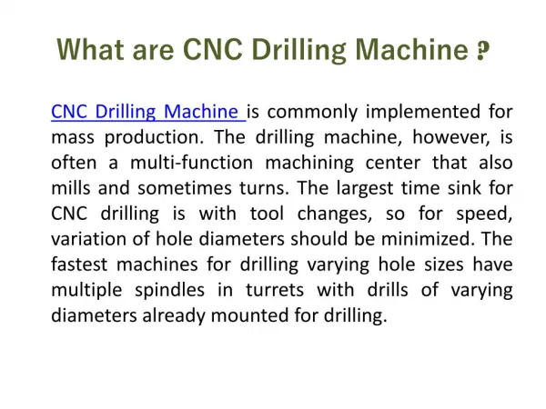 CNC Drilling Manufacturers