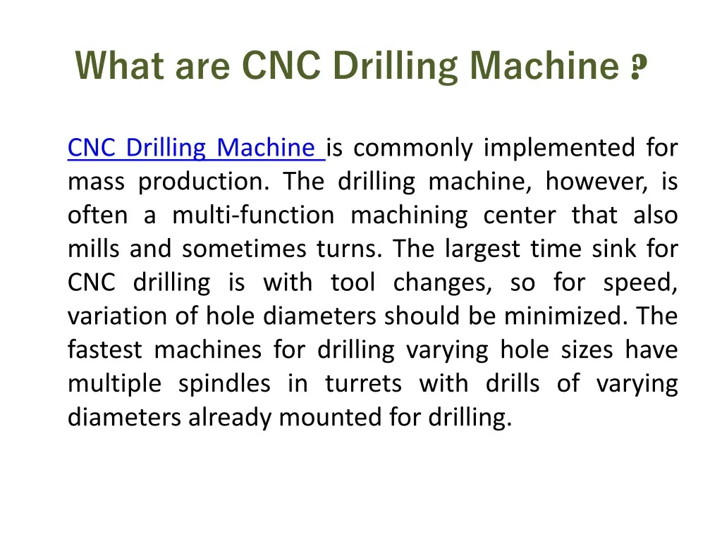 what are cnc drilling machine