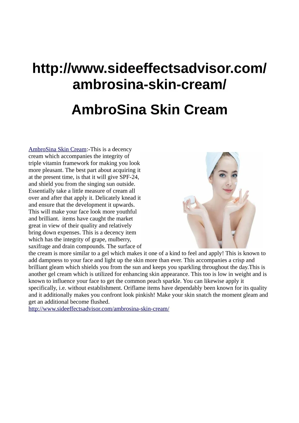 http www sideeffectsadvisor com ambrosina skin
