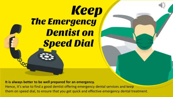 Keep The Emergency Dentist on Speed Dial