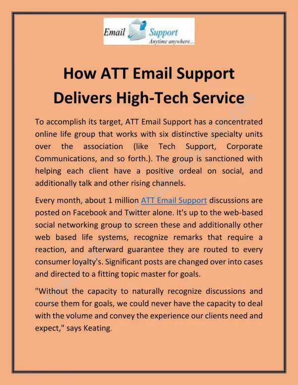 How ATT Email support Delivers High-Tech Service