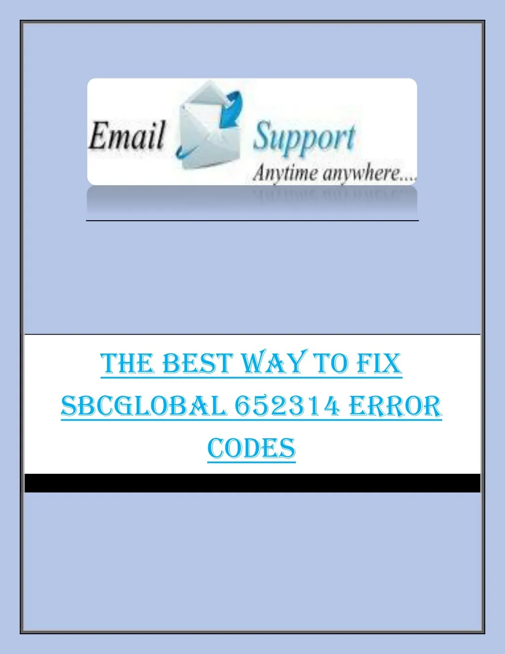 the best way to fix sbcglobal 652314 error codes