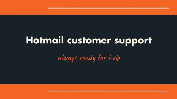 Hotmail Customer Service | USA