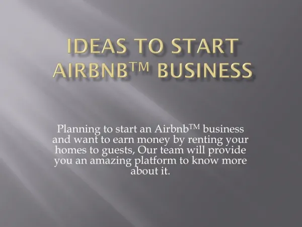Ideas to start AirbnbTM business