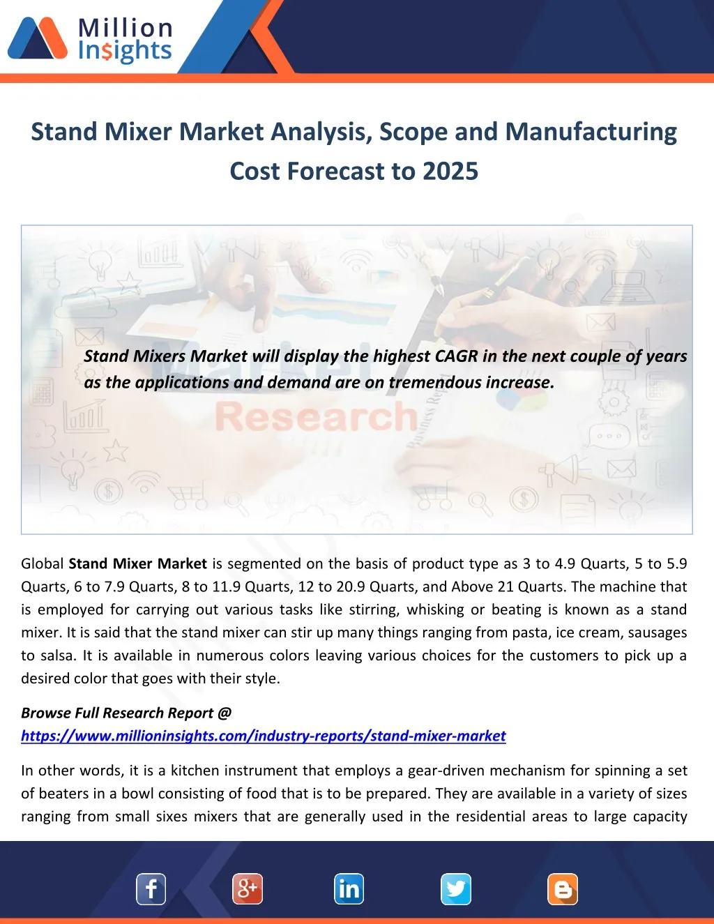 stand mixer market analysis scope