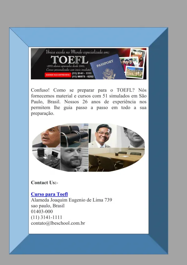 Curso Preparatório Exame Toefl Online em São Paulo, Brasil