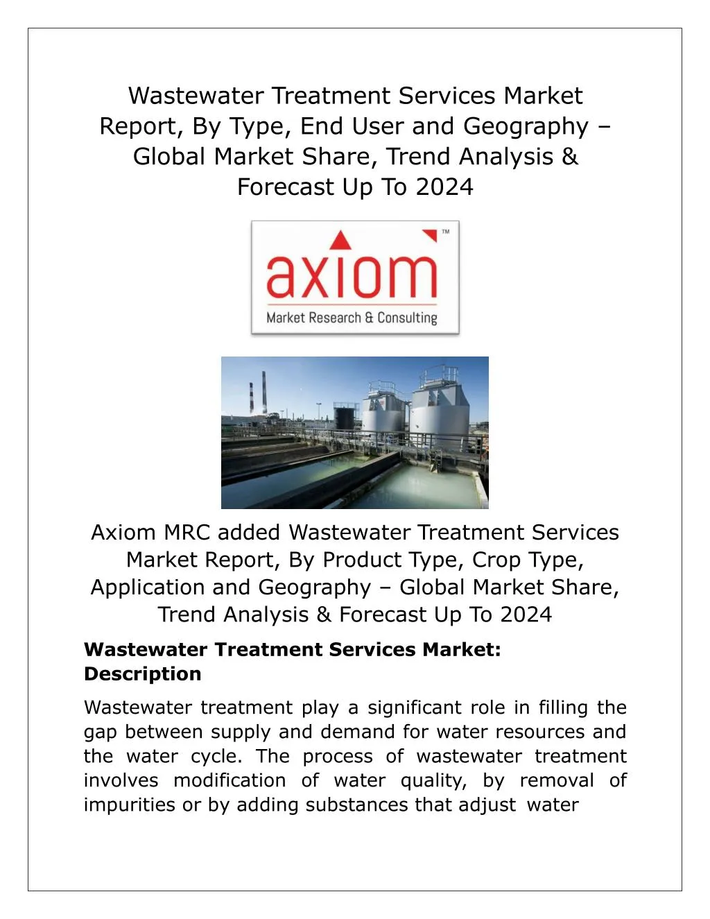 wastewater treatment services market report