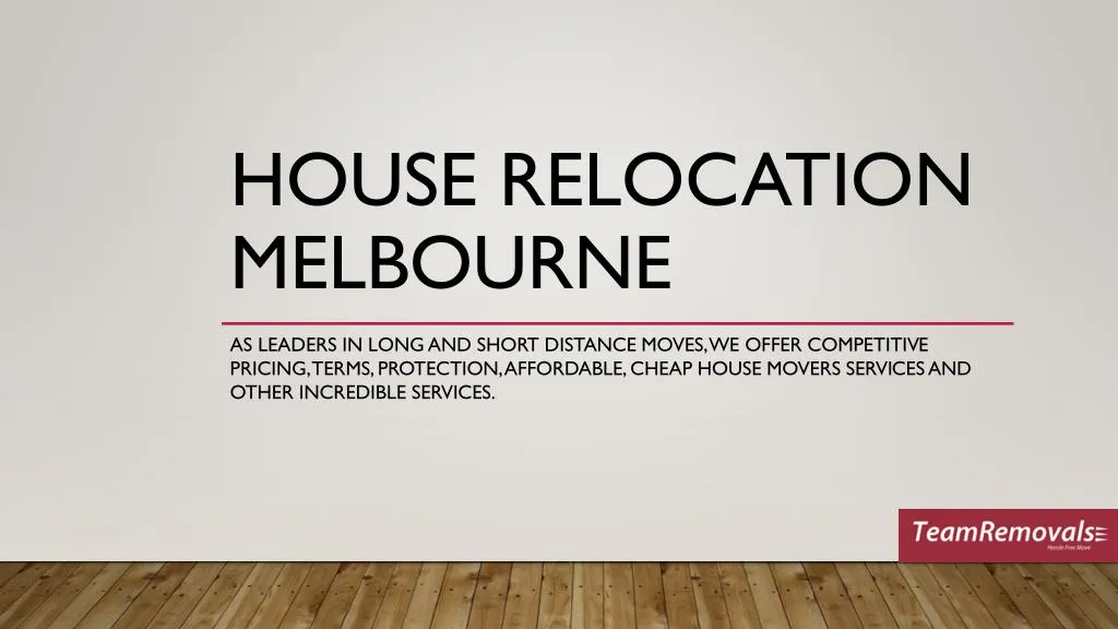 house relocation melbourne