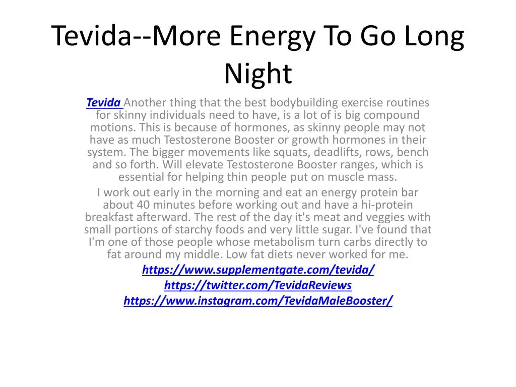 tevida more energy to go long night