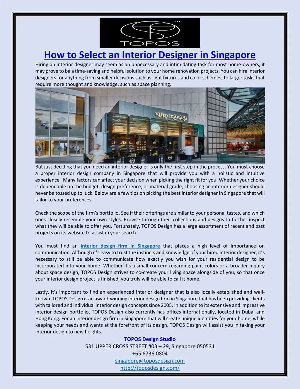 how to select an interior designer in singapore