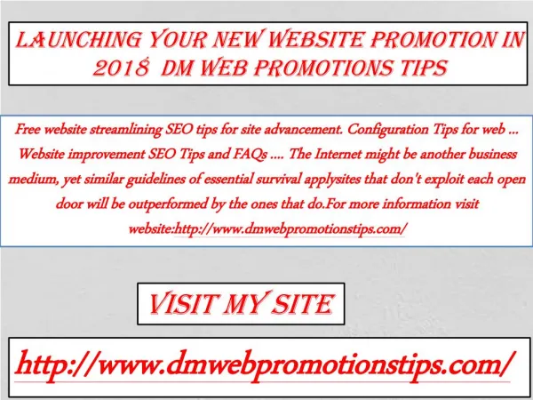 launching your new website promotion in 2018