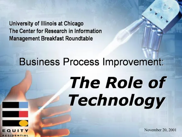 University of Illinois at Chicago The Center for Research in Information Management Breakfast Roundtable