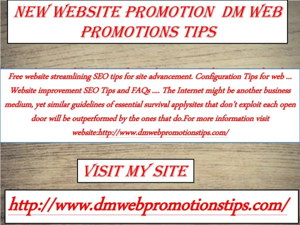 new website promotion dm web promotions tips