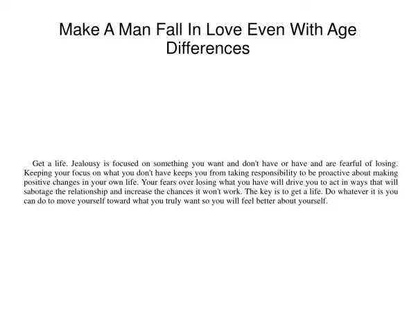 Make A Man Fall In Love Even With Age Differences