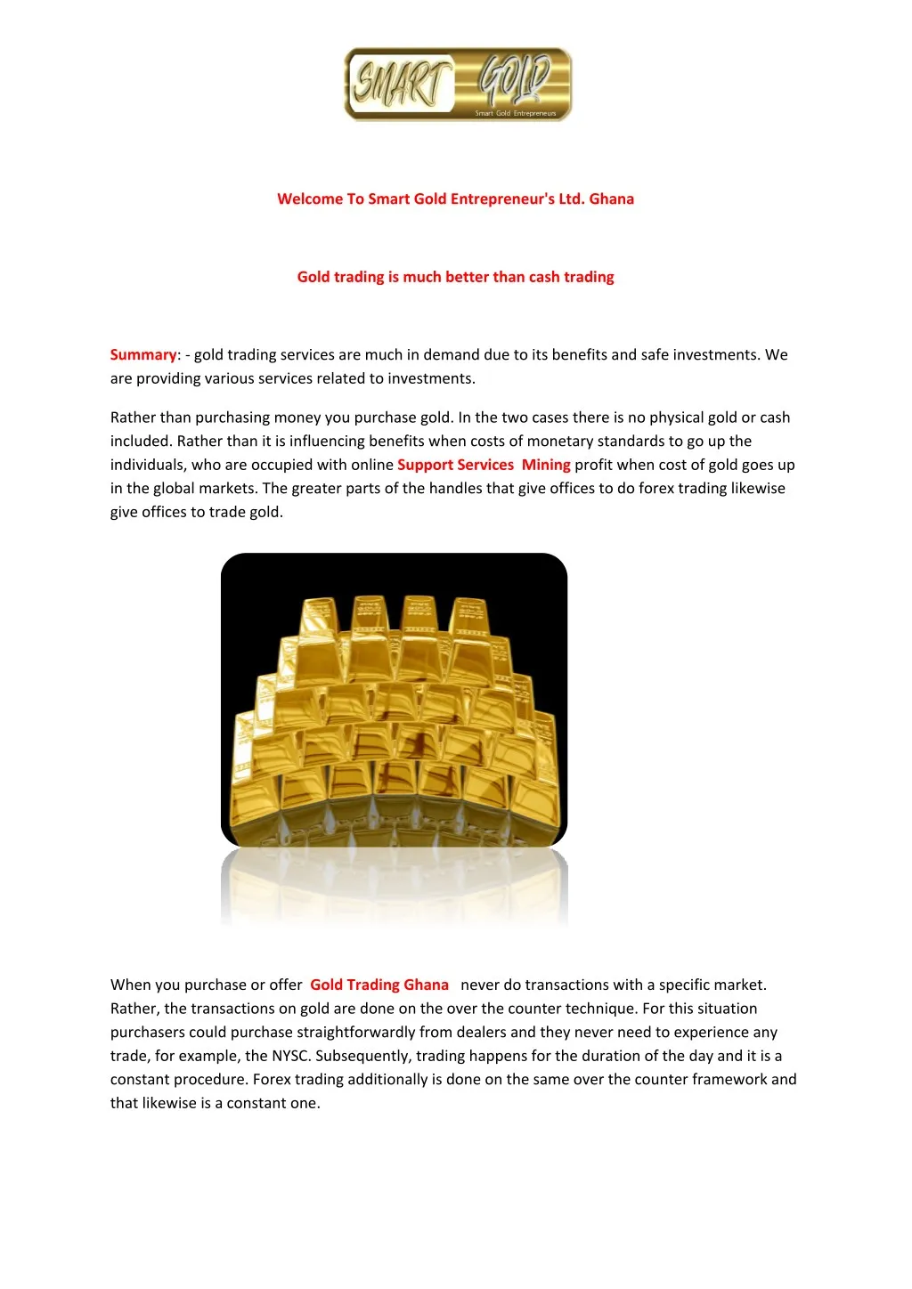Ppt Smart Gold Entrepreneur S Ltd Ghana Powerpoint Presentation - 