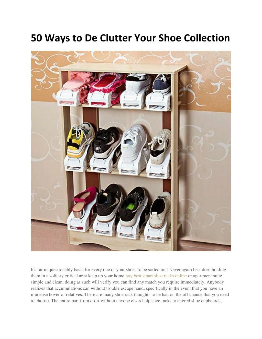 50 ways to de clutter your shoe collection