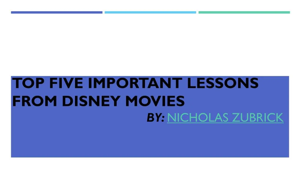 top five important lessons from disney movies