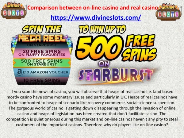 Comparison between on-line casino and real casino