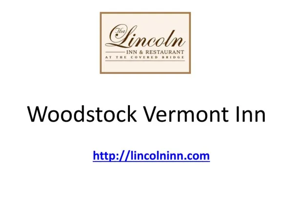 Woodstock Vermont Inn