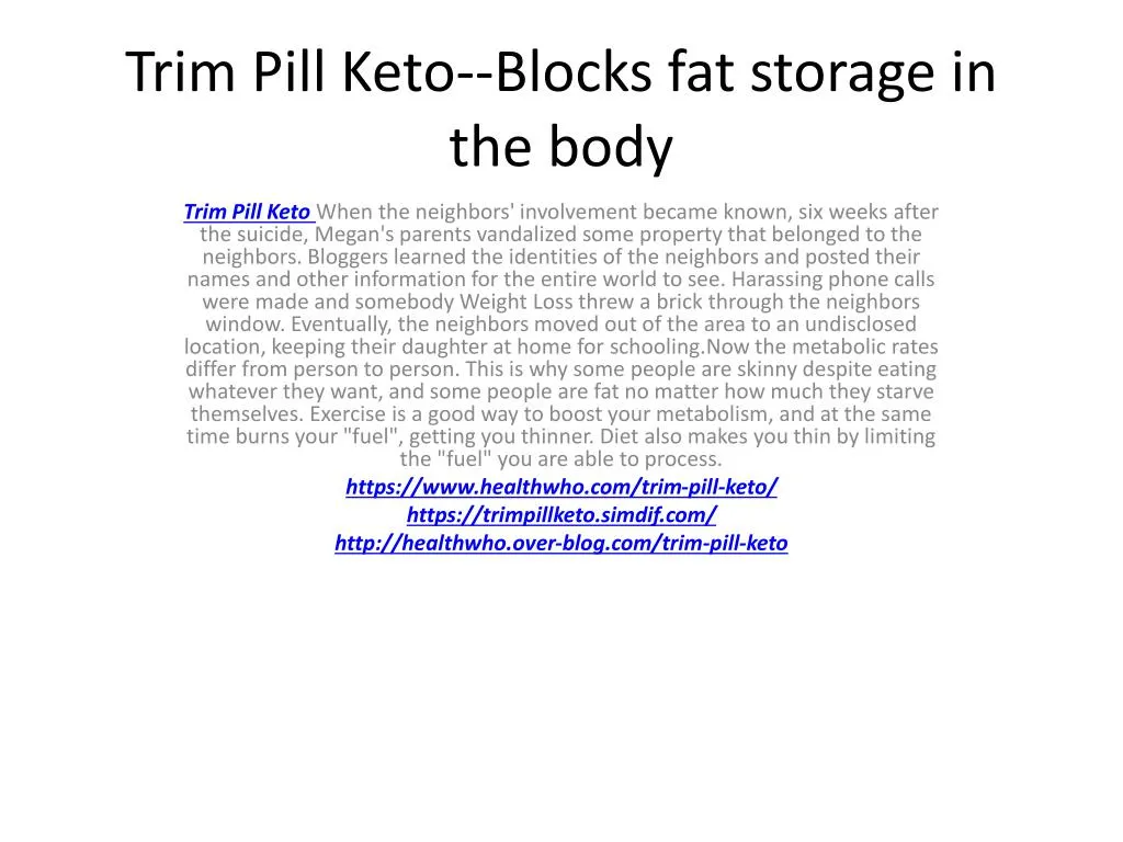 trim pill keto blocks fat storage in the body